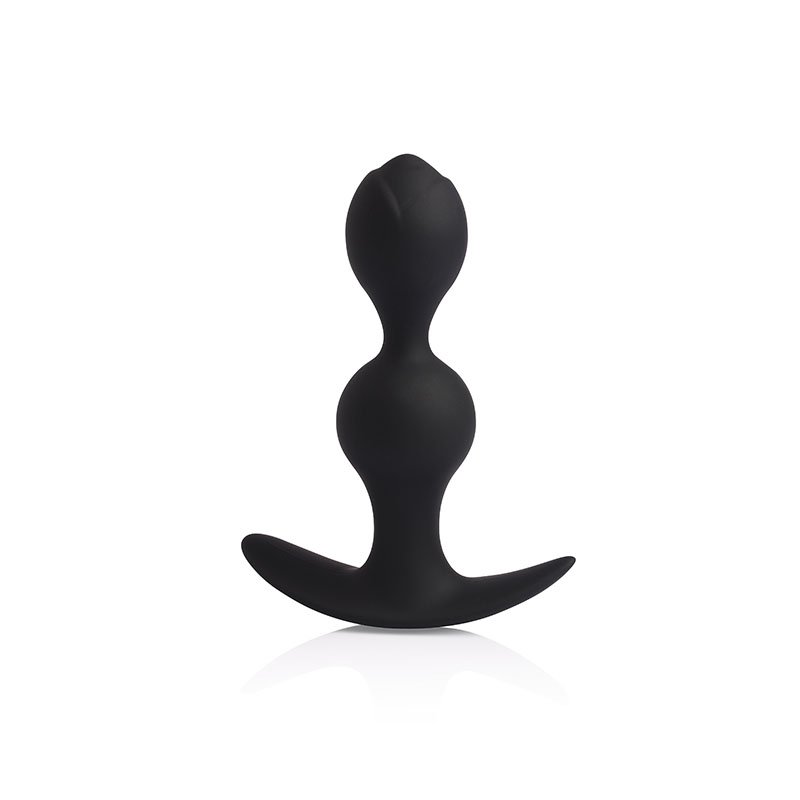 Plug Anal Anatômico em Silicone Macio Two Beads DOM H3 11,5 x 3,5cm Preto | Foto 02 Plug Anal Anatômico em Silicone Macio Two Beads DOM H3 11,5 x 3,5cm Preto | Foto 02