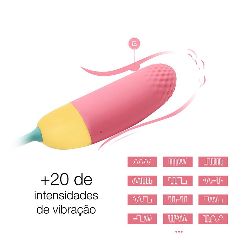 Vibrador Bullet com 20 Vibra��es Recarreg�vel via USB Magic Vini Lite Pink | Foto 04