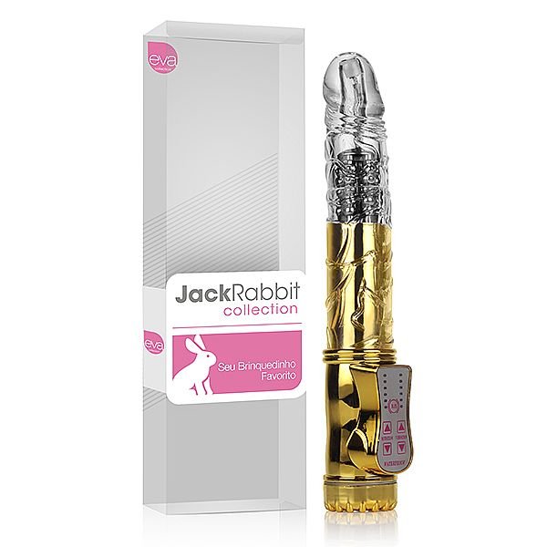 Vibrador Rabbit Texturizado com 8 Programas de Rotação 22 x 2,5cm Dourado | Foto 01 Vibrador Rabbit Texturizado com 8 Programas de Rotação 22 x 2,5cm Dourado | Foto 01