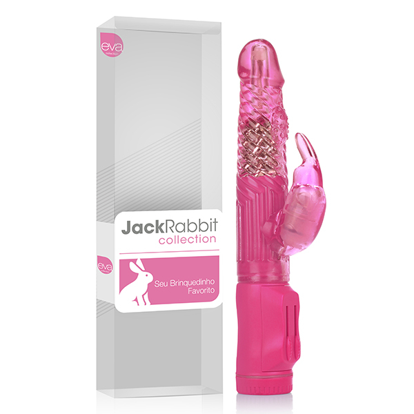 Vibrador Jack Rabbit Texturizado com Multivelocidade e Controle Deslizante Coelho 22 x 2,5cm Pink | Foto 01