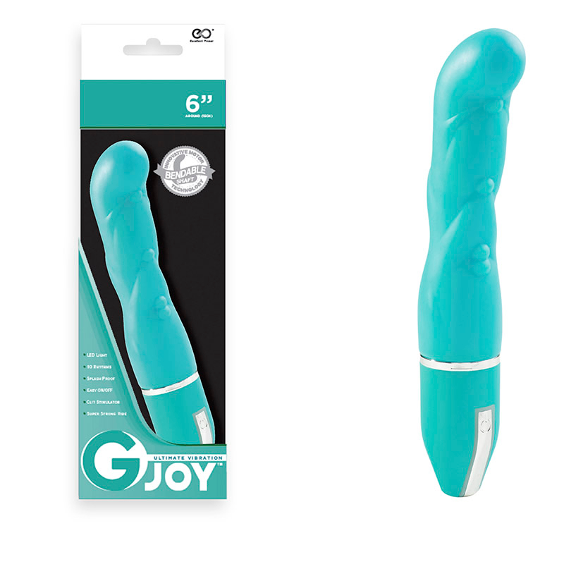 Vibrador Feminino em Silicone com Saliências e 10 Vibrações 3 x 15cm G Joy Pointer Cyan | Foto 01 Vibrador Feminino em Silicone com Saliências e 10 Vibrações 3 x 15cm G Joy Pointer Cyan | Foto 01