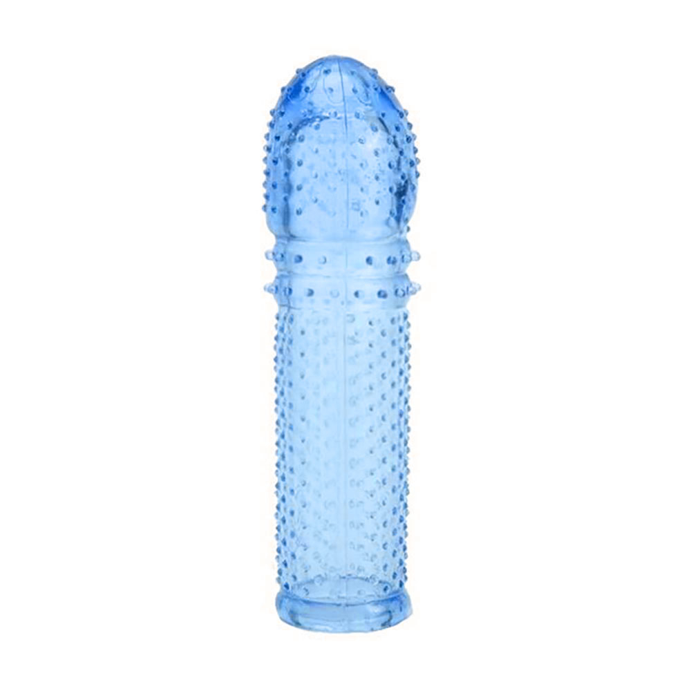 Capa Peniana com Cerdas para Massagear 16 x 4cm Azul | Foto 02