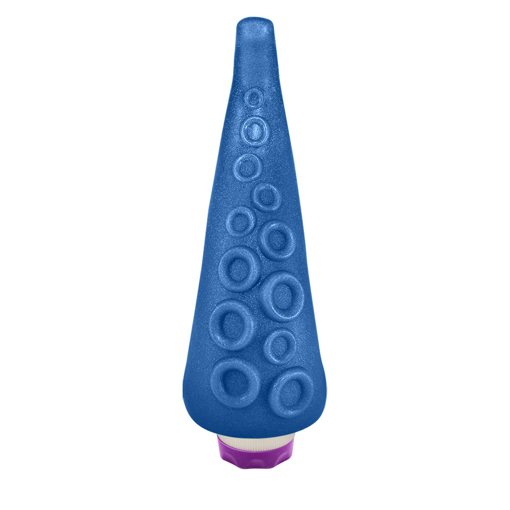 Dildo em PVC Flexível em Formato de Tentáculos com Vibrador 18 x 5cm Azul Cintilante | Foto 02