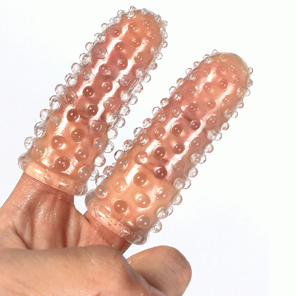 Kit com 2 Capas Massageadoras Para Dedos em Silicone Transparente | Foto 04