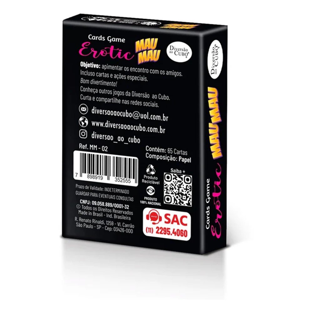 Jogo de Cartas Card Game Erotic 65 Cartas Mau Mau | Foto 05