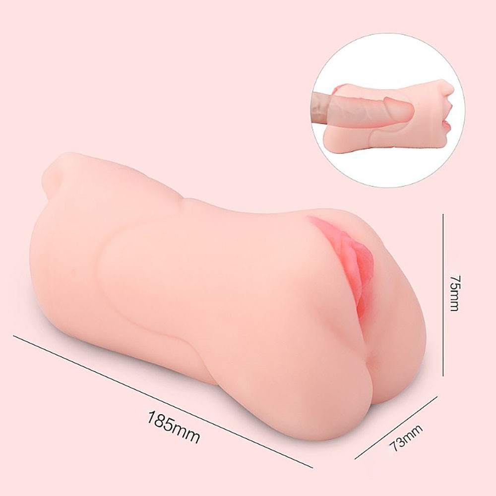 Masturbador Boca e Vagina em Cyberskin com Textura Interna Baron Bege | Foto 06