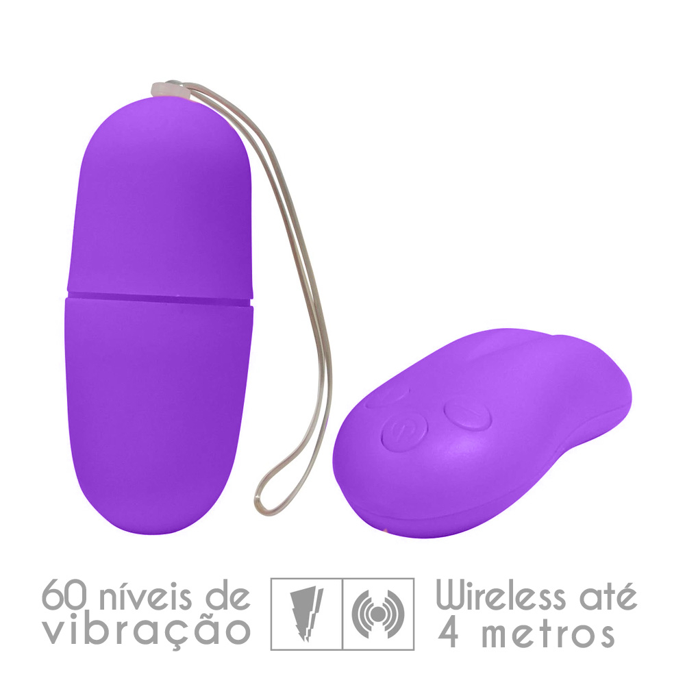 Vibrador Bullet em ABS com Controle com Fio e 60 Vibrações Roxo | Foto 03