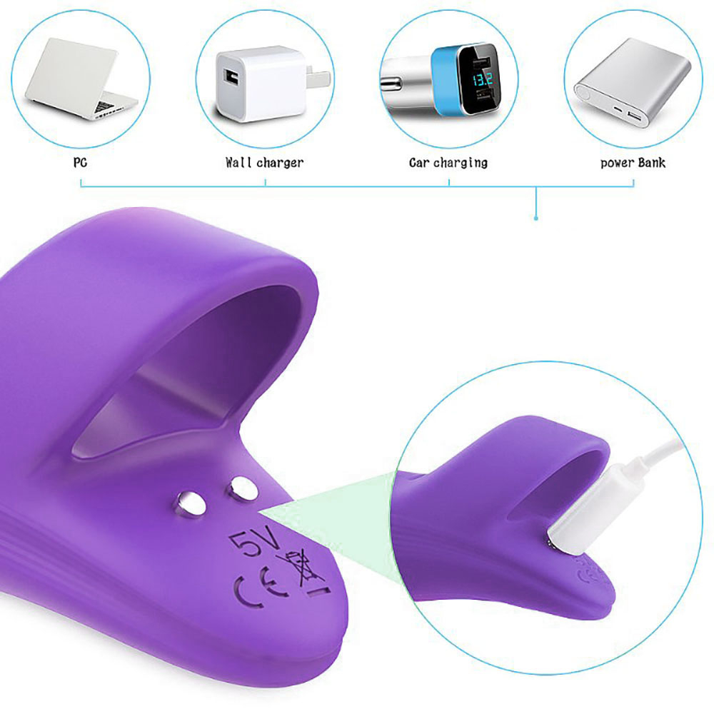 Dedeira Estimuladora Recarregável em Silicone com 9 Vibrações Dory Roxo | Foto 06