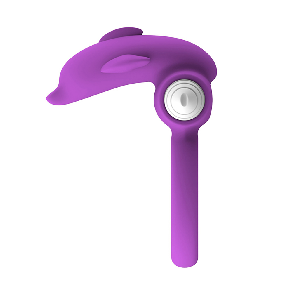 Anel Vibratório em Formato de Golfinho em Silicone On/Off Roxo | Foto 03 Anel Vibratório em Formato de Golfinho em Silicone On/Off Roxo | Foto 03
