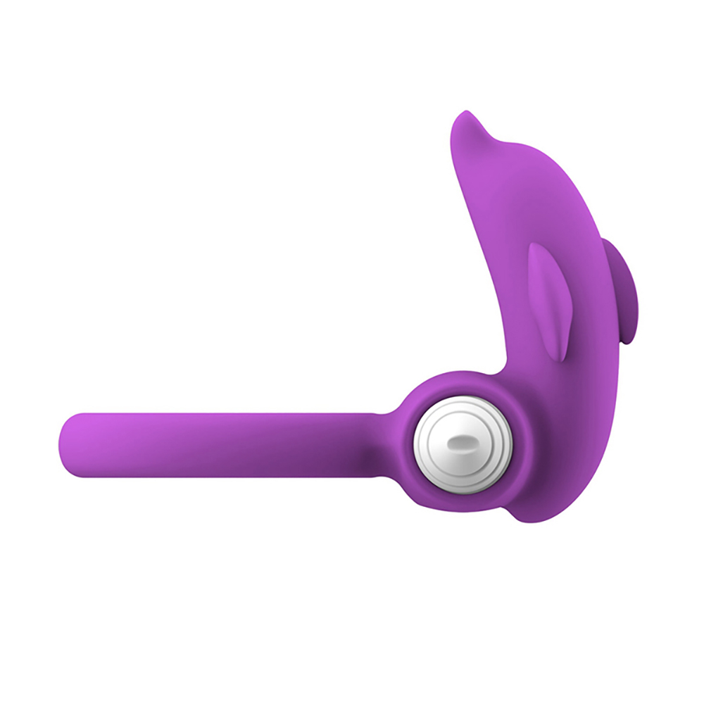 Anel Vibratório em Formato de Golfinho em Silicone On/Off Roxo | Foto 06 Anel Vibratório em Formato de Golfinho em Silicone On/Off Roxo | Foto 06