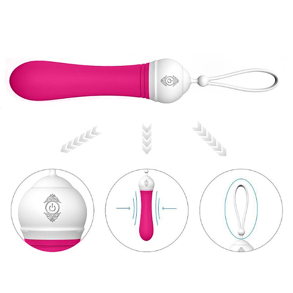 Vibrador Bullet Recarreg�vel em Silicone com 9 Vibra��es e Cord�o de Seguran�a Kitti Pink | Foto 03