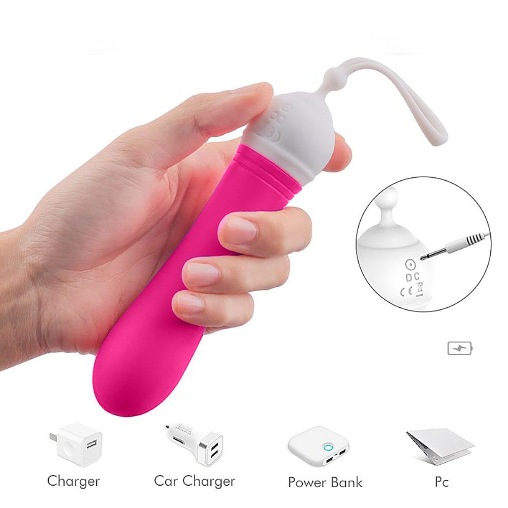 Vibrador Bullet Recarreg�vel em Silicone com 9 Vibra��es e Cord�o de Seguran�a Kitti Pink | Foto 04