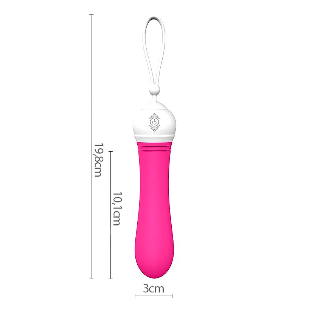 Vibrador Bullet Recarreg�vel em Silicone com 9 Vibra��es e Cord�o de Seguran�a Kitti Pink | Foto 05