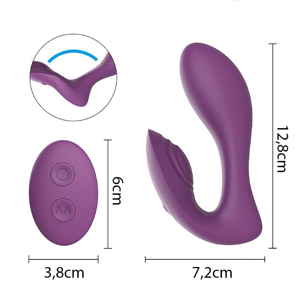 Vibrador para Casal Recarregável em Silicone com 10 Vibrações Orchid Roxo | Foto 05