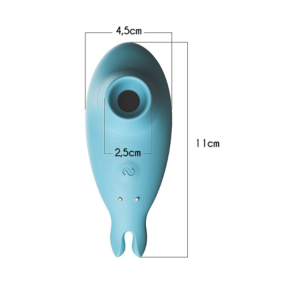 Sugador de Clit�ris em Silicone Recarreg�vel com 7 Vibra��es Dolphin Cyan | Foto 05
