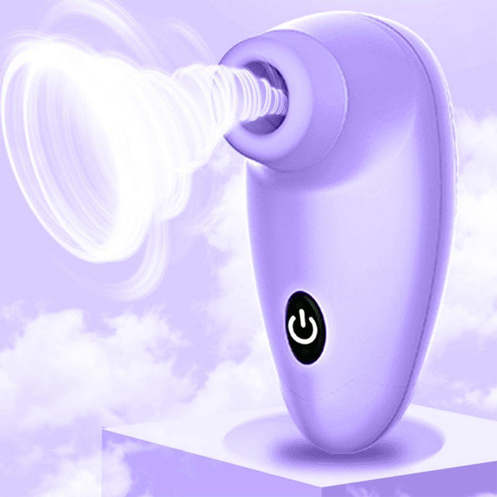 Vibrador Sugador Amazon Hot Roxo de perfil, destacando a ergonomia e o bot�o de acionamento