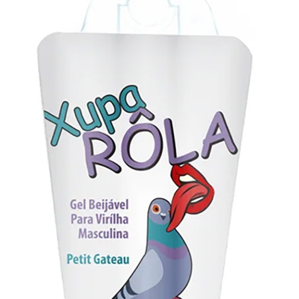 Gel para Sexo Oral Xupa R�la com Aroma e Sabor de Petit Gateau 15ml - Parte superior da embalagem, focando no nome 'Xupa R�la' e a frase 'Gel Beij�vel Para Virilha Masculina'.