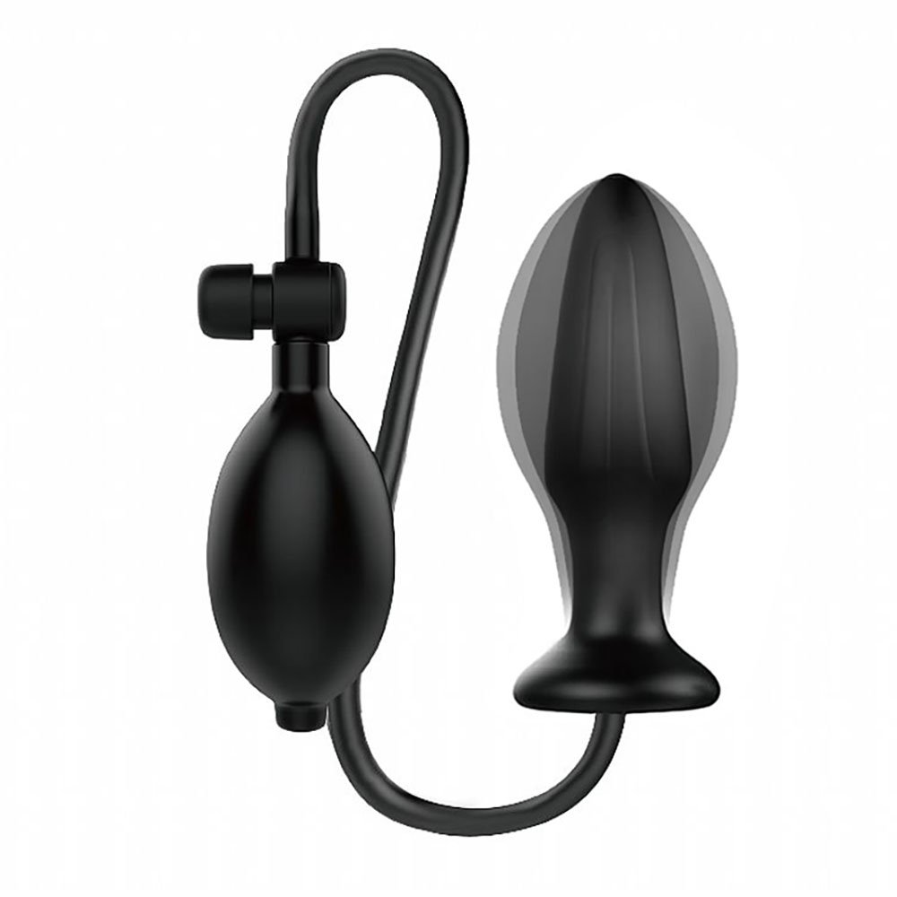 Plug Anal Infl�vel em Silicone Mr Play Preto | Foto 03