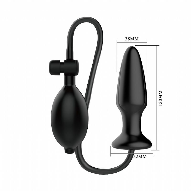 Plug Anal Infl�vel em Silicone Mr Play Preto | Foto 05