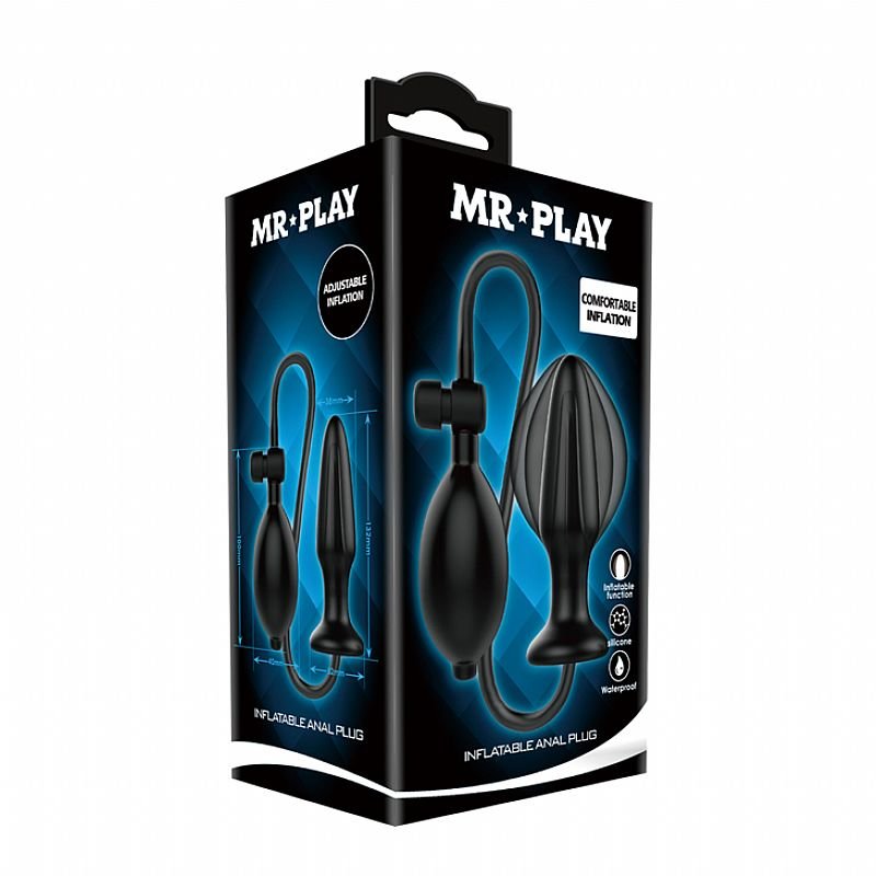 Plug Anal Infl�vel em Silicone Mr Play Preto | Foto 06