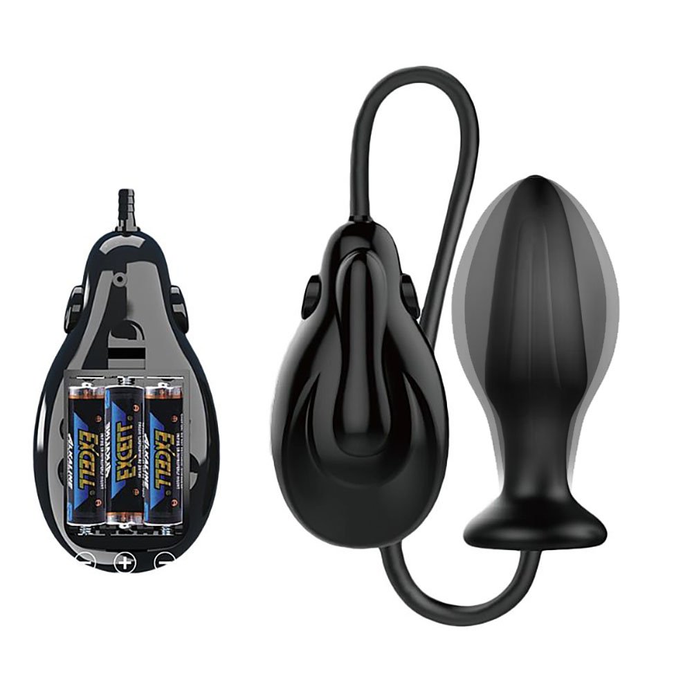 Plug Anal Inflável com Motor em Silicone Mr Play Preto | Foto 03