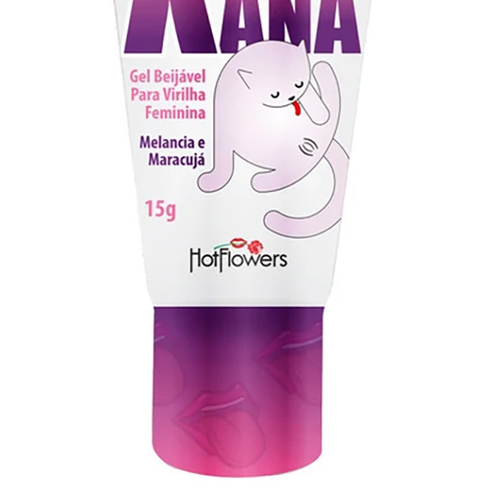 Gel para Sexo Oral Xupa Xana Melancia e Maracuj� 15ml - parte inferior da embalagem com detalhe do sabor e gramatura