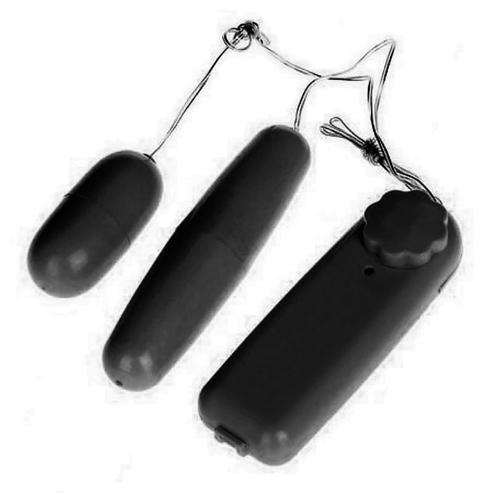 Vibrador Bullet Duplo em ABS Multivelocidade e Controle com Fio Preto | Foto 01