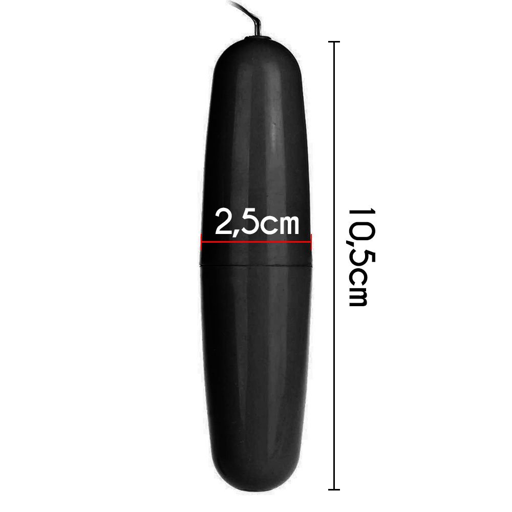 Vibrador Bullet Duplo em ABS Multivelocidade e Controle com Fio Preto | Foto 03