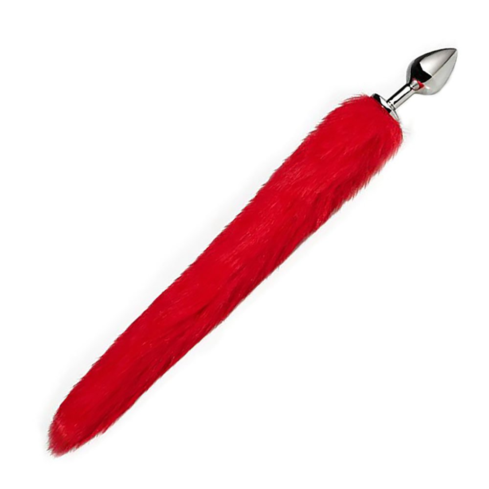 Plug Anal Rabo em Aço Tamanho M Raposa Vermelho | Foto 05