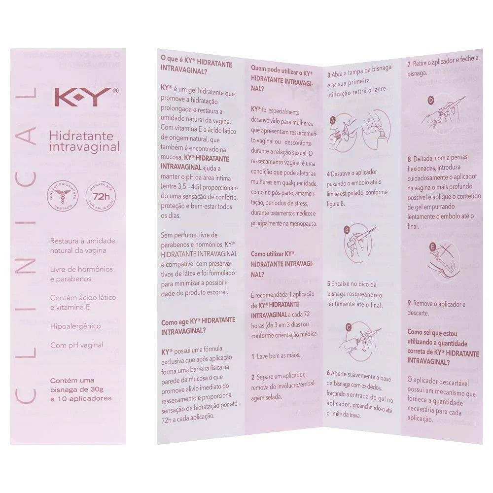 Bisnaga do Hidratante Intravaginal KY Clinical em detalhe