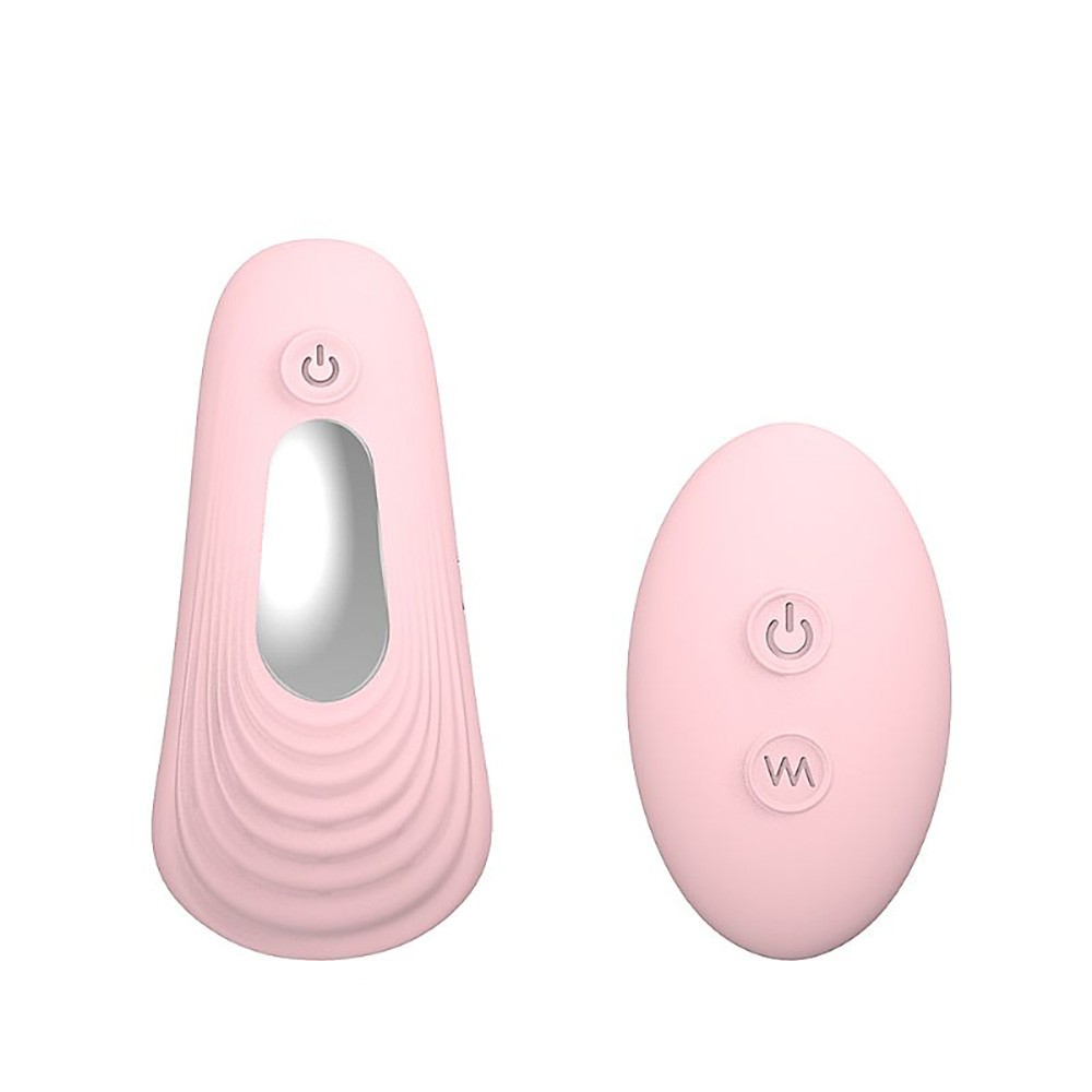 Vibrador para Clit�ris Wing Rosa e seu controle sem fio, vista superior.