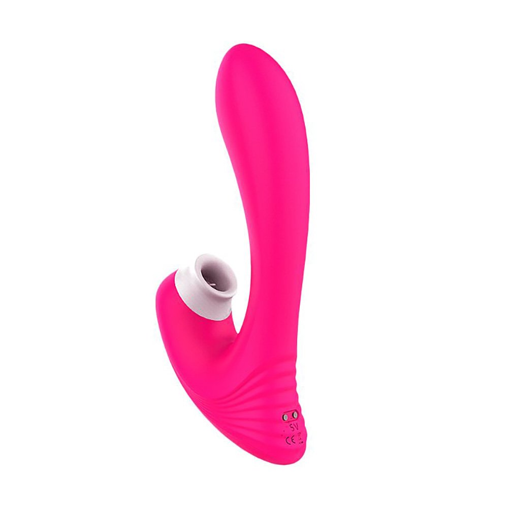 Vibrador Duplo Recarregável em Silicone com 9 Vibrações e 9 Sucções Dawn Pink | Foto 02 Vibrador Duplo Recarregável em Silicone com 9 Vibrações e 9 Sucções Dawn Pink | Foto 02