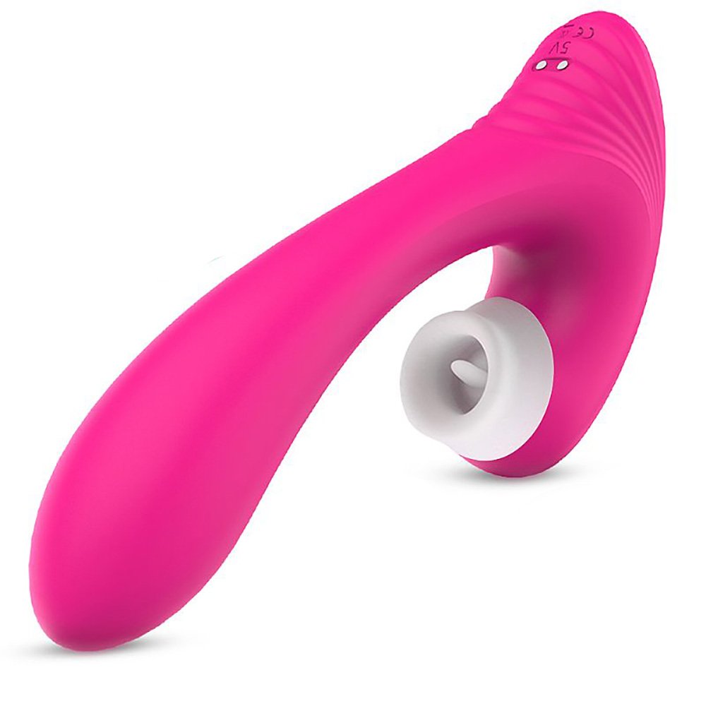 Vibrador Duplo Recarregável em Silicone com 9 Vibrações e 9 Sucções Dawn Pink | Foto 03 Vibrador Duplo Recarregável em Silicone com 9 Vibrações e 9 Sucções Dawn Pink | Foto 03