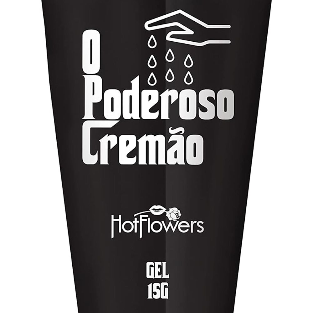 Excitante Unissex O Poderoso Crem�o 15ml - Close-up da embalagem detalhando o texto 'O Poderoso Crem�o'