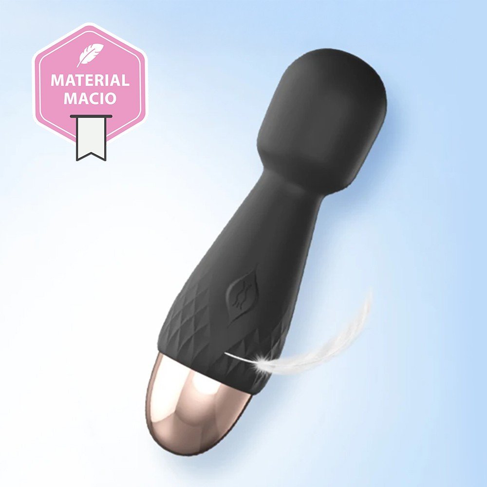 Massageador Er�tico Mini Recarreg�vel em Silicone com 10 Vibra��es Irene Preto - Com selo 'Material Macio'
