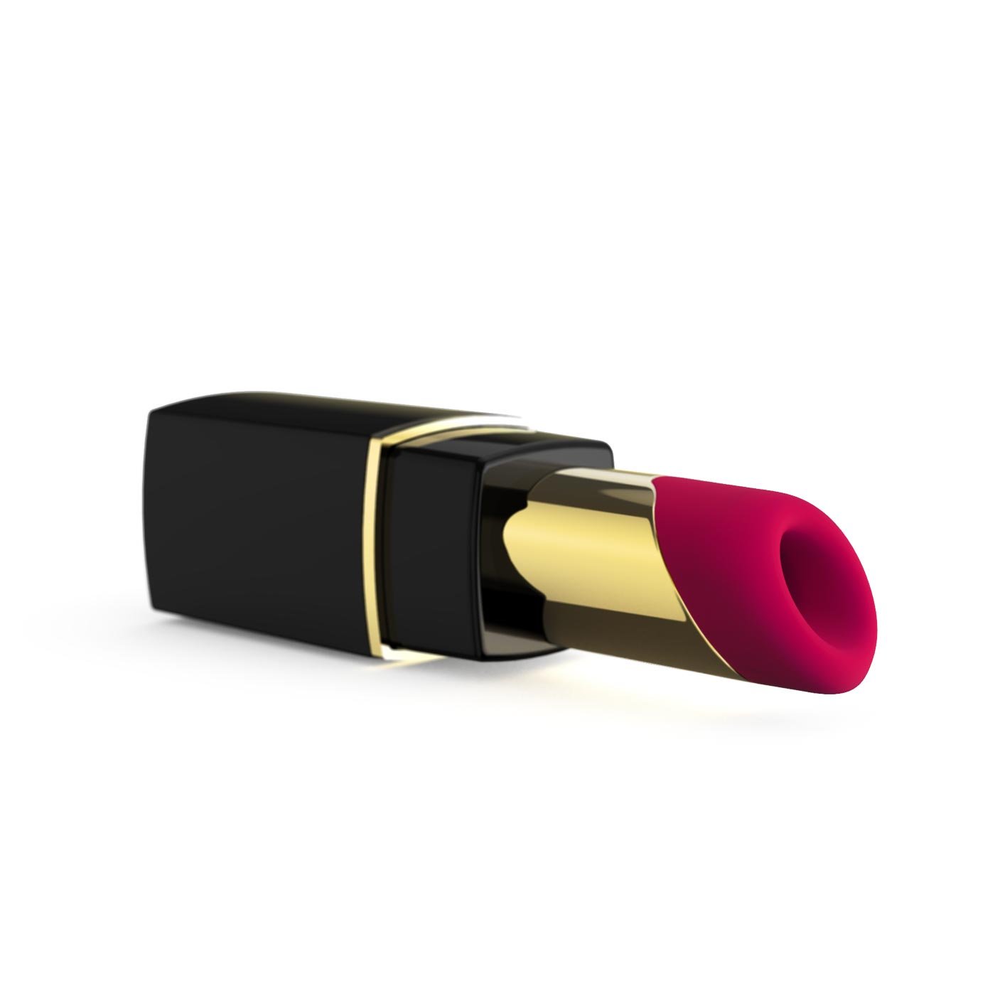 Sugador de Clit�ris Womanizer 2GO Preto | Sugador fechado, parecendo um batom preto com detalhes dourados