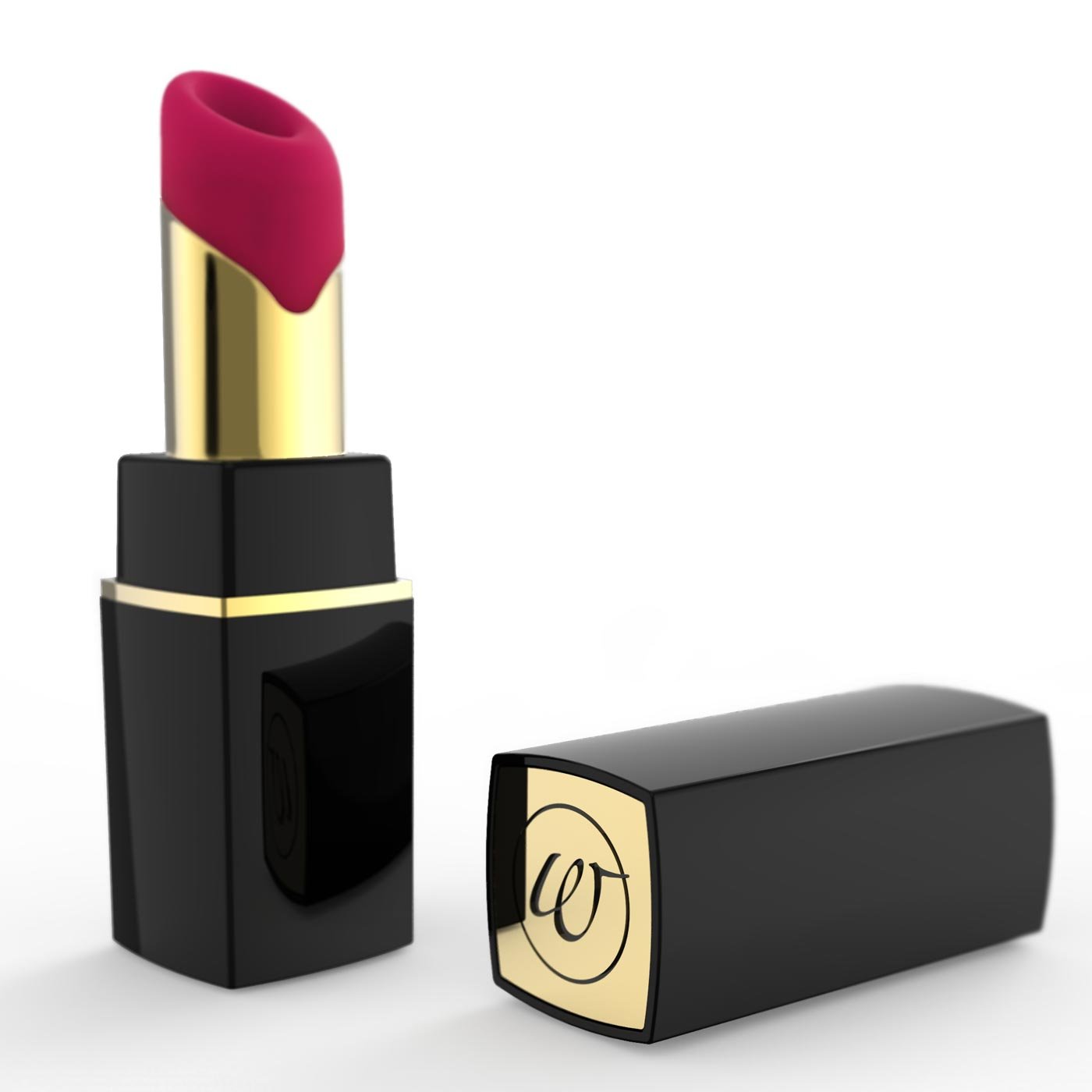 Sugador de Clit�ris Womanizer 2GO Preto | Vista do sugador deitado, com a ponta de silicone vis�vel