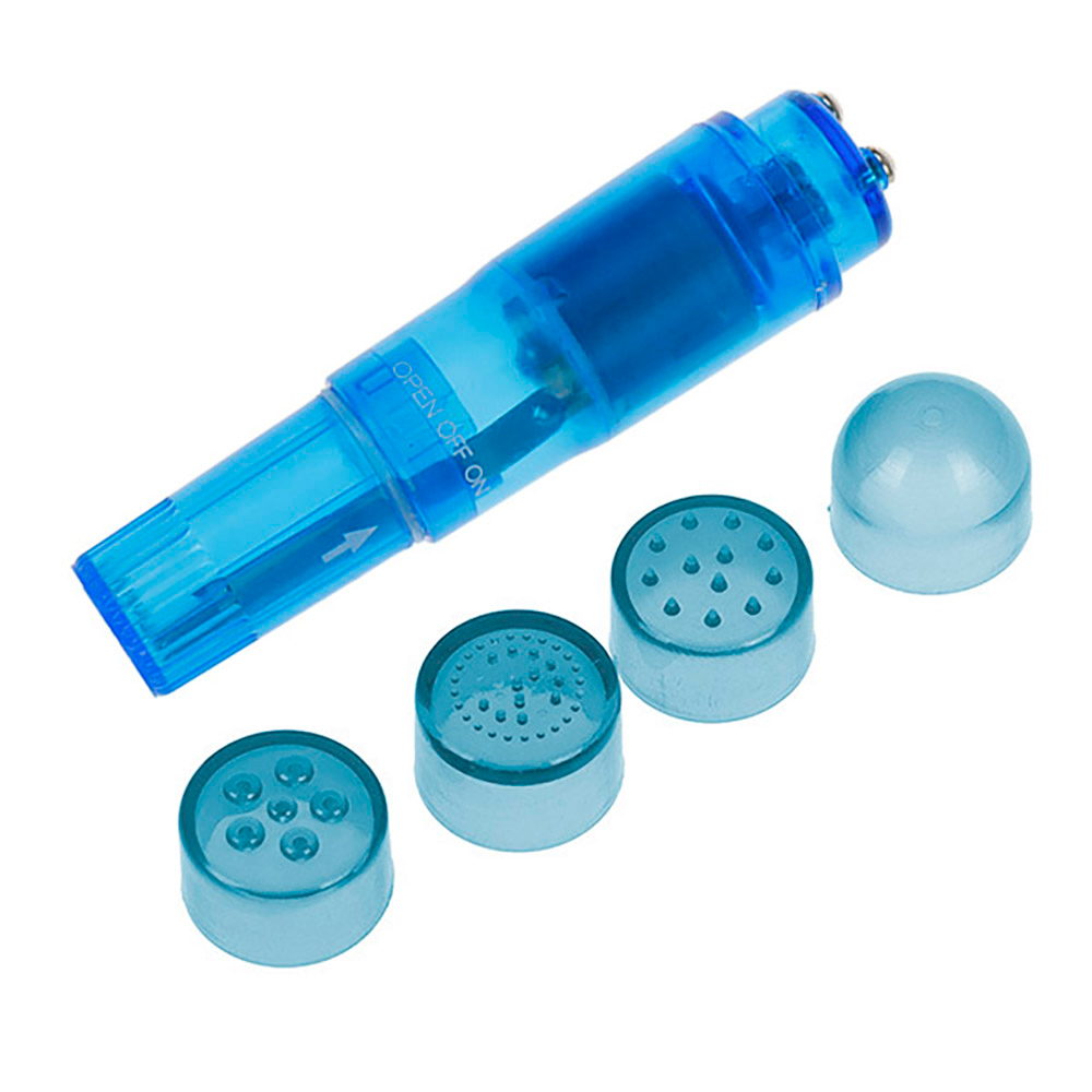 Vibrador para Clitóris com 4 Pontas Massageadoras 12 x 3cm Azul | Foto 01