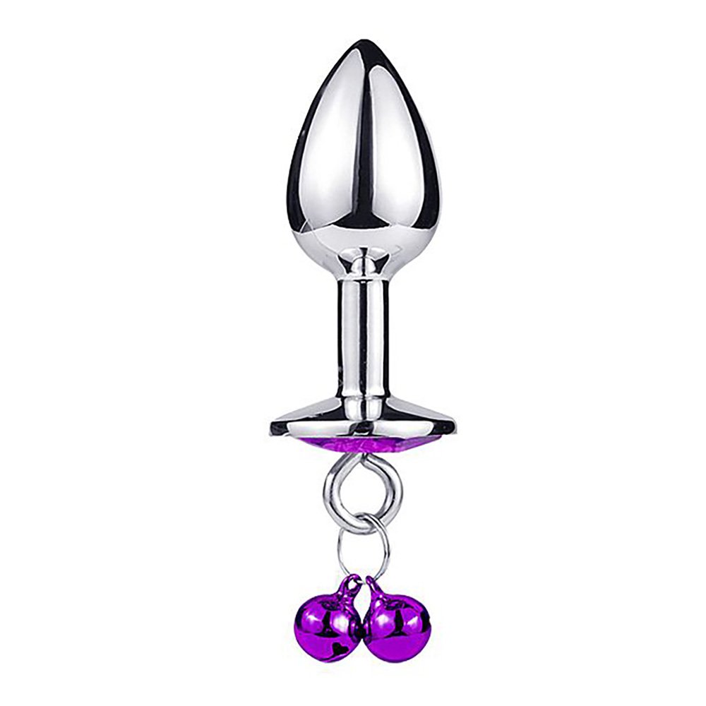 Plug Anal Joia em A�o Redondo com Sininho Tamanho G Roxo | Foto 02