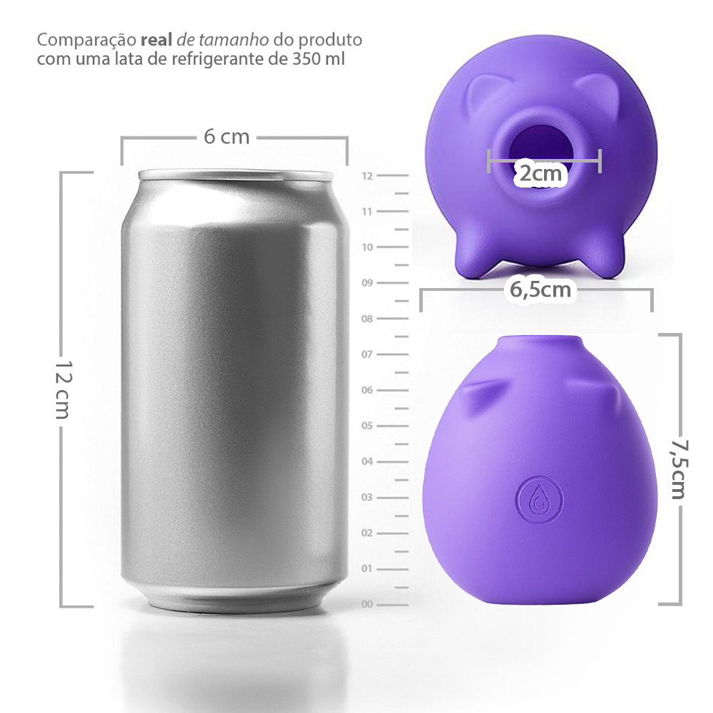 Pulsador de Clit�ris Recarreg�vel em Silicone com 10 Pulsa��es Peppa Roxo | Foto 06