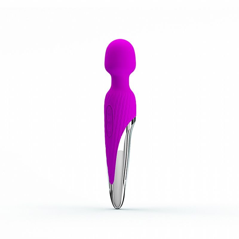 Vibrador para Clit�ris em Silicone com 7 Vibra��es e Recarreg�vel via USB Nathaniel | Vista frontal do vibrador roxo com design ergon�mico e detalhes em silicone texturizado