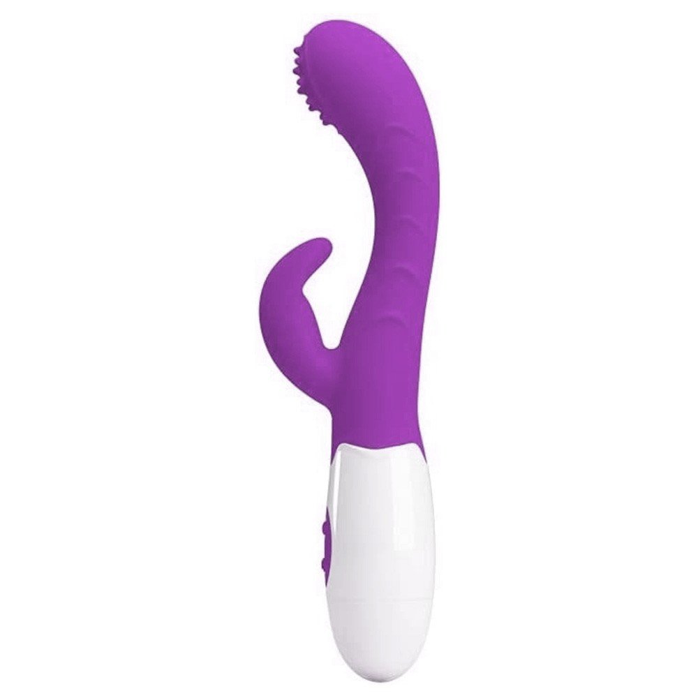 Vibrador Duplo em Silicone e ABS com 10 Vibrações e Textura Roxo | Foto 02
