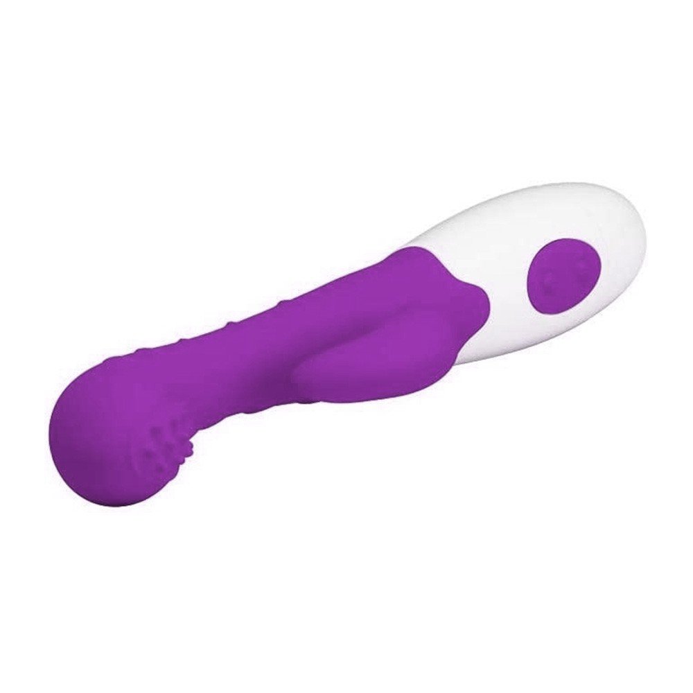 Vibrador Duplo em Silicone e ABS com 10 Vibrações e Textura Roxo | Foto 04