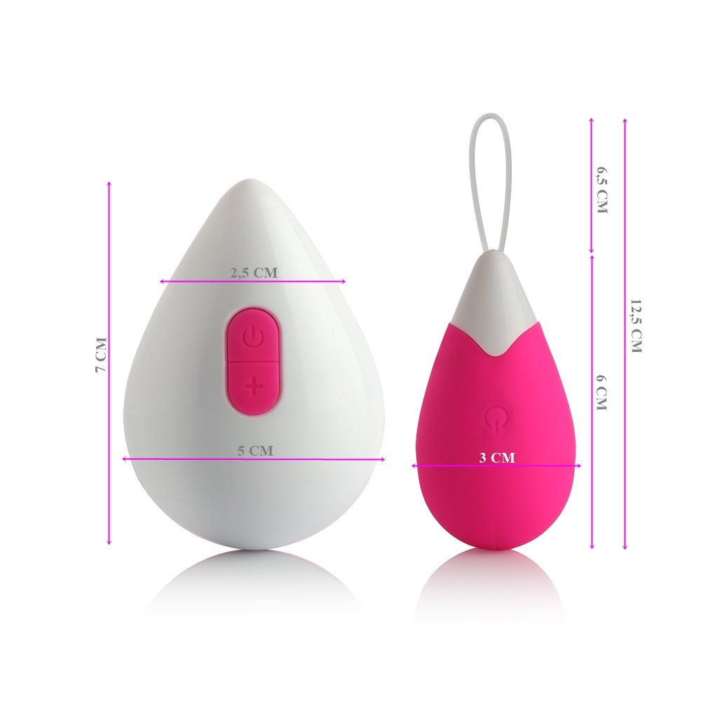 Vibrador Bullet Recarreg�vel em Silicone com 10 Vibra��es Controle sem Fio WE Pink e controle remoto com detalhes dos bot�es de ajuste de vibra��o