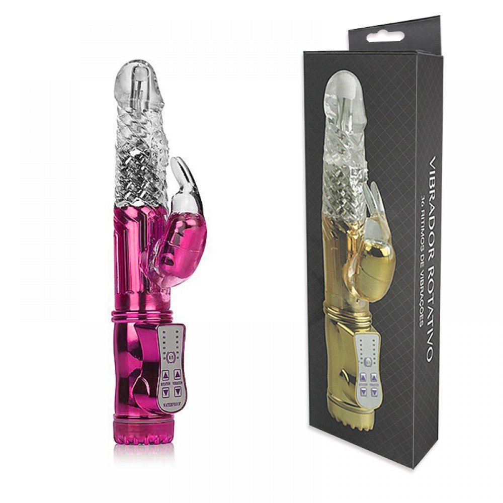 Vibrador Rabbit Rotativo 36 Vibrações 22,5 x 5cm Rosa | Foto 01