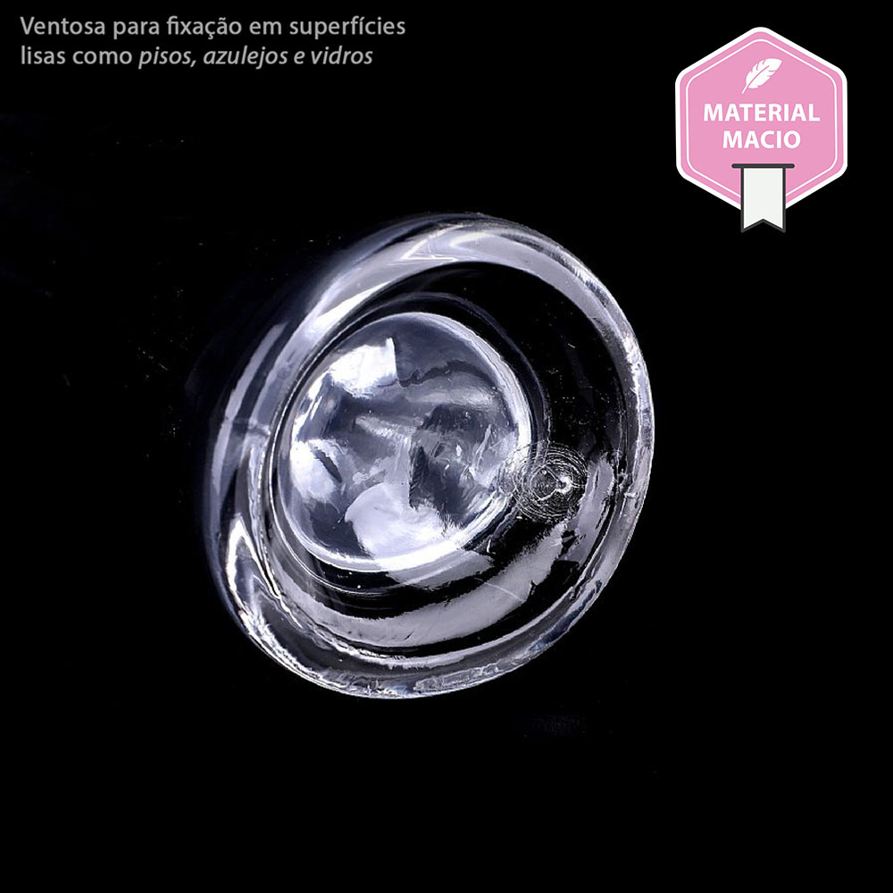Plug Anal Cônico Flexível com Ventosa - TPE (Jelly Macio) 16,5 x 4,5cm Transparente | Foto 05