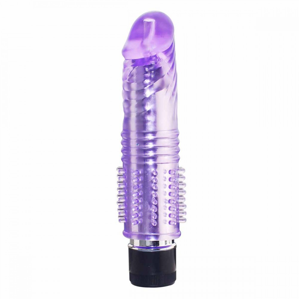 Vibrador Personal Multivelocidade com Capa Texturizada 15,5cm Roxo em close-up, destacando a textura da capa e as curvas do design