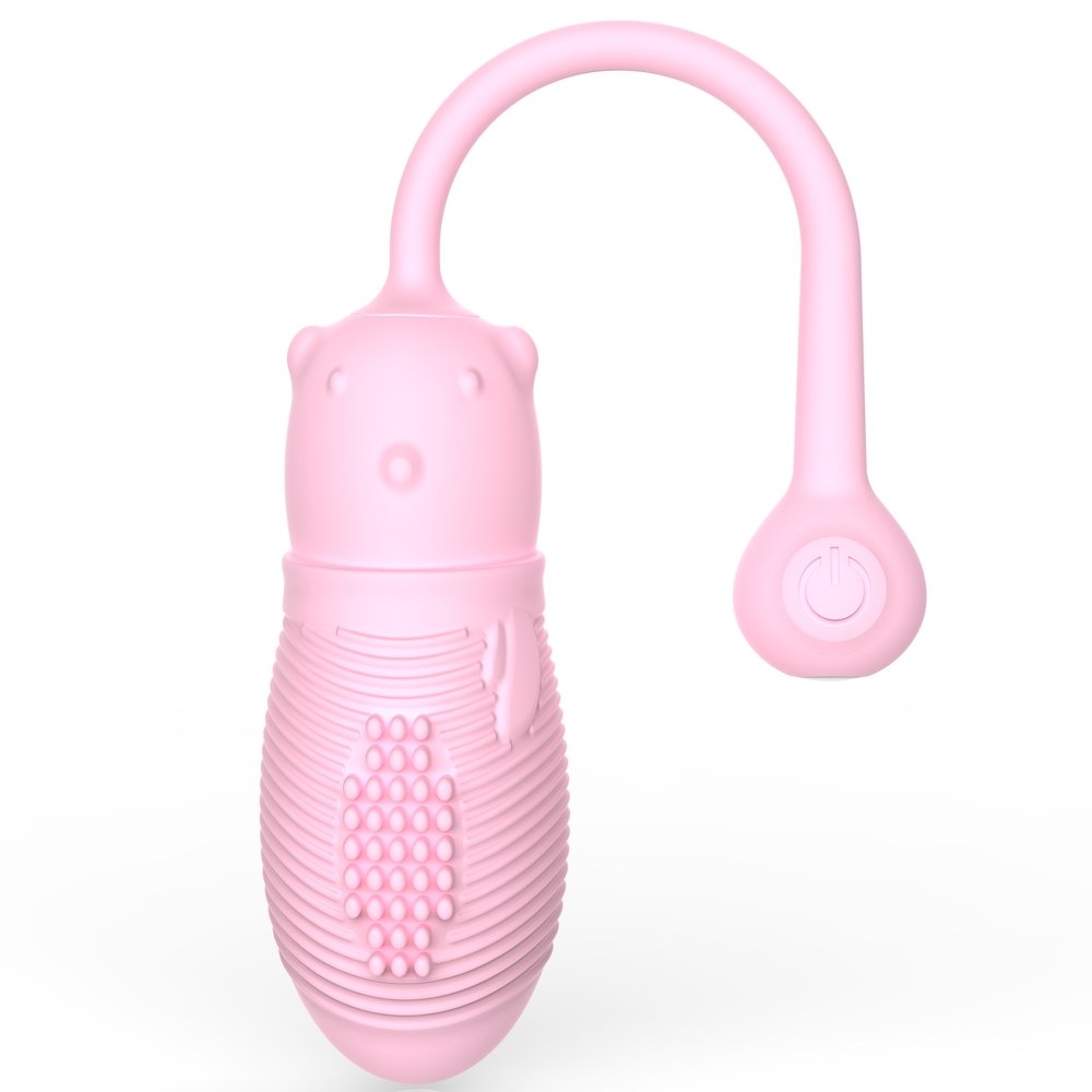 Vibrador Bullet em Silicone Recarregável com 10 Vibrações Bear Love Egg Rosa | Foto 01