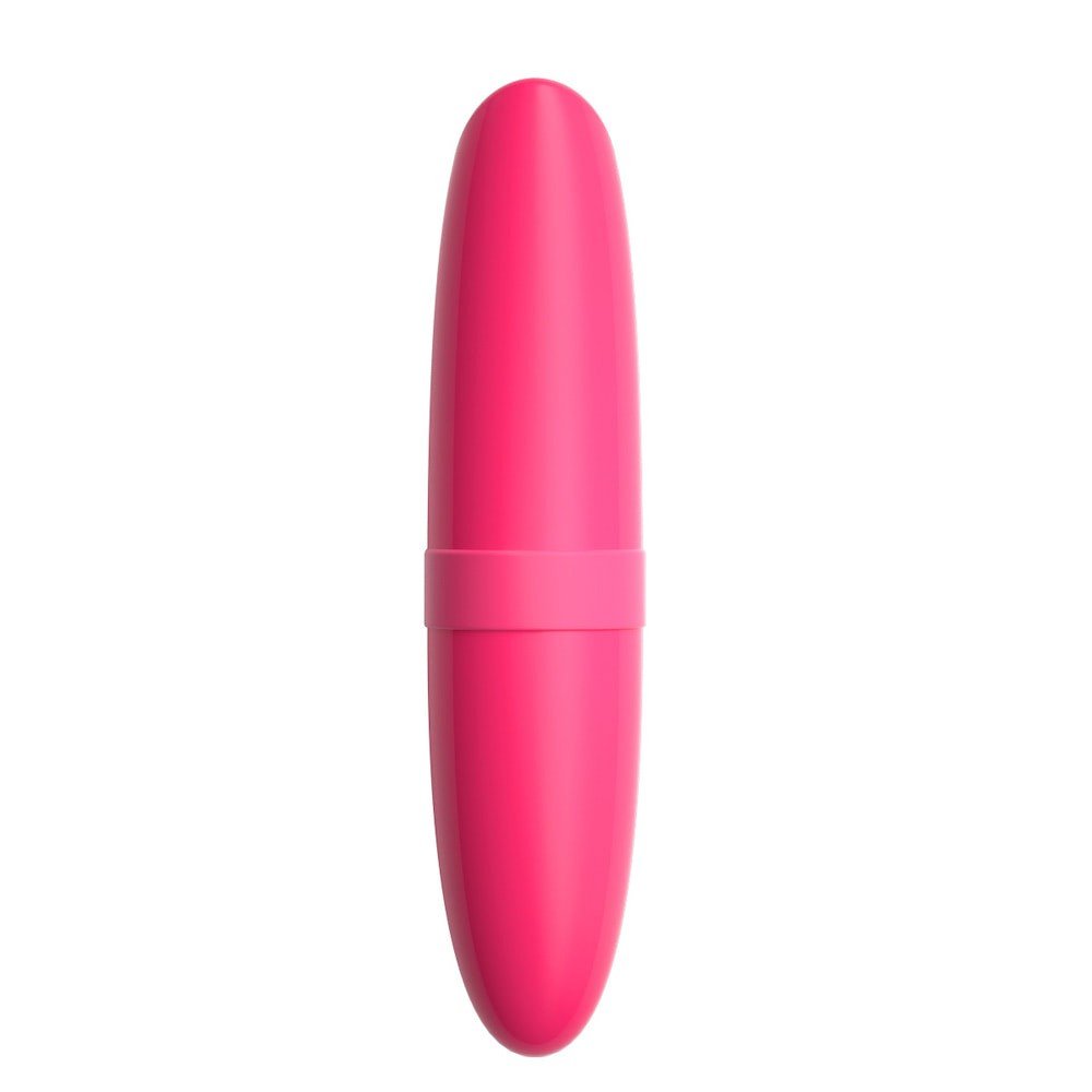 Vibrador Discreto Lipstick Pink em formato de batom, vista lateral isolada sobre fundo branco