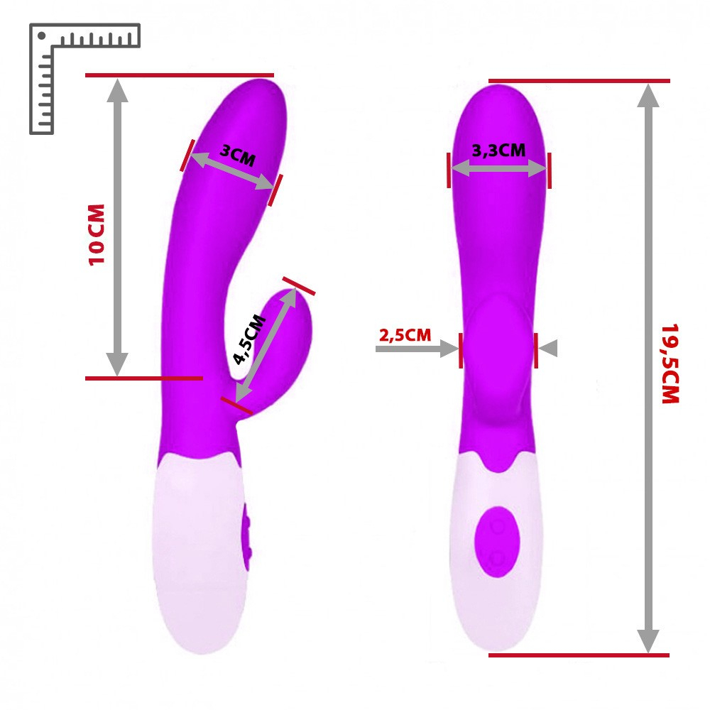 Vibrador Duplo em Silicone e ABS com 10 Vibrações Roxo | Foto 06